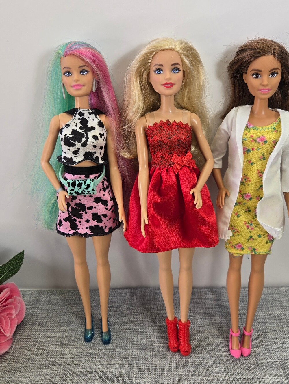 Barbie Doll Lot Of 3‎ Mattel 2000s, Leopard, Ruby Red, Fashionista